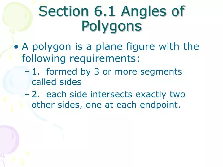 section 6 1 angles of polygons