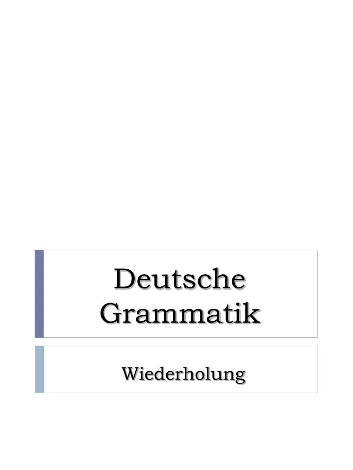 deutsche grammatik