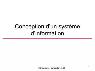 conception d un syst me d information
