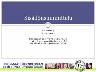 Sisällönsuunnittelu