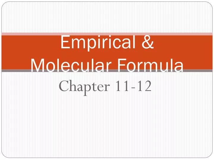 empirical molecular formula