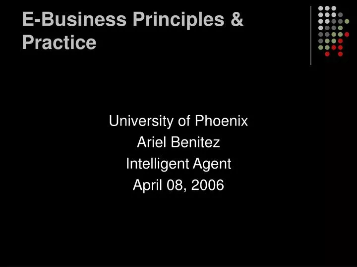 e business principles practice
