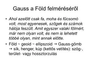gauss a f ld felm r s r l