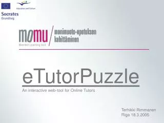 eTutorPuzzle An interactive web-tool for Online Tutors