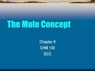 The Mole Concept