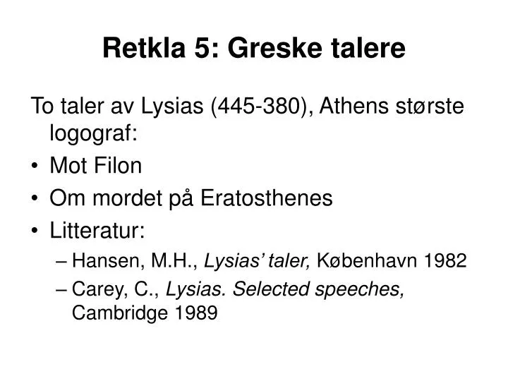retkla 5 greske talere
