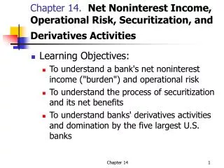 Chapter 14. Net Noninterest Income, Operational Risk, Securitization, and Derivatives Activities