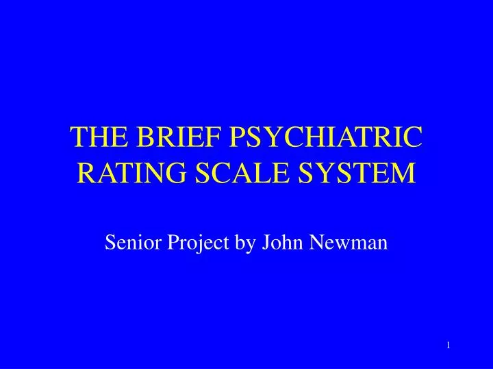 the brief psychiatric rating scale system