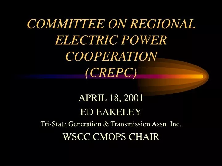 committee on regional electric power cooperation crepc