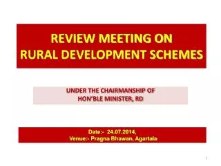 REVIEW MEETING ON RURAL DEVELOPMENT SCHEMES