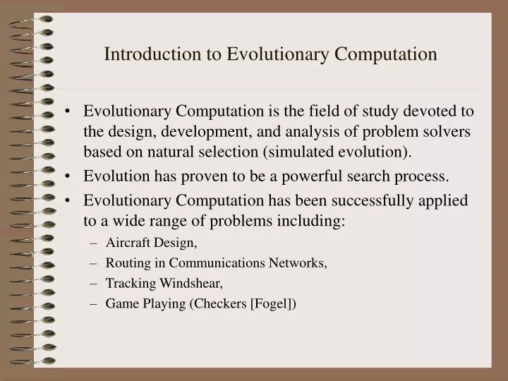 introduction to evolutionary computation