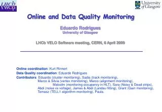Online and Data Quality Monitoring