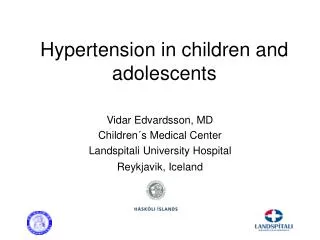 Hypertension in children and adolescents