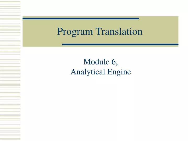 program translation