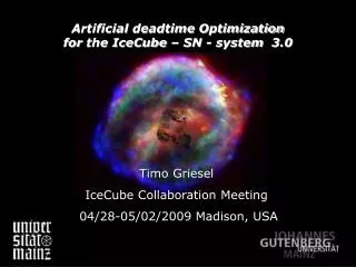 Timo Griesel IceCube Collaboration Meeting 04/28-05/02/2009 Madison, USA