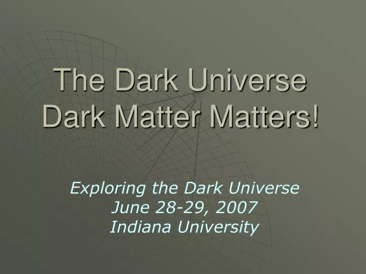 the dark universe dark matter matters