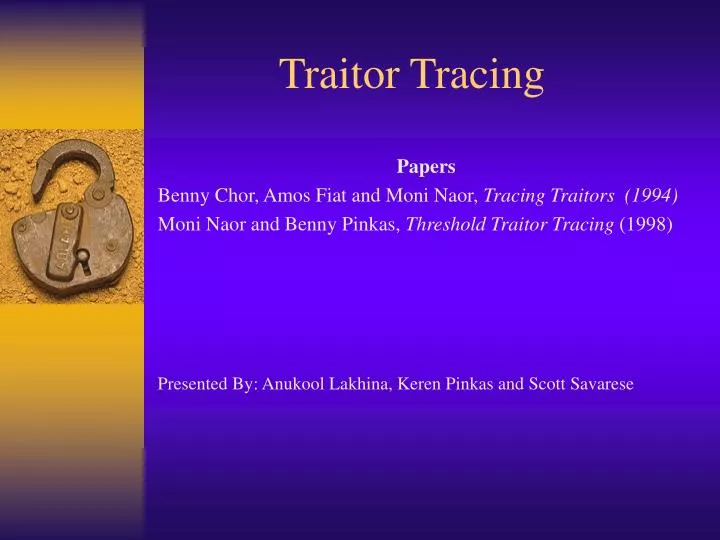 traitor tracing