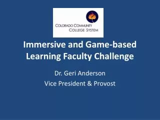 Immersive and Game?based Learning Faculty Challenge