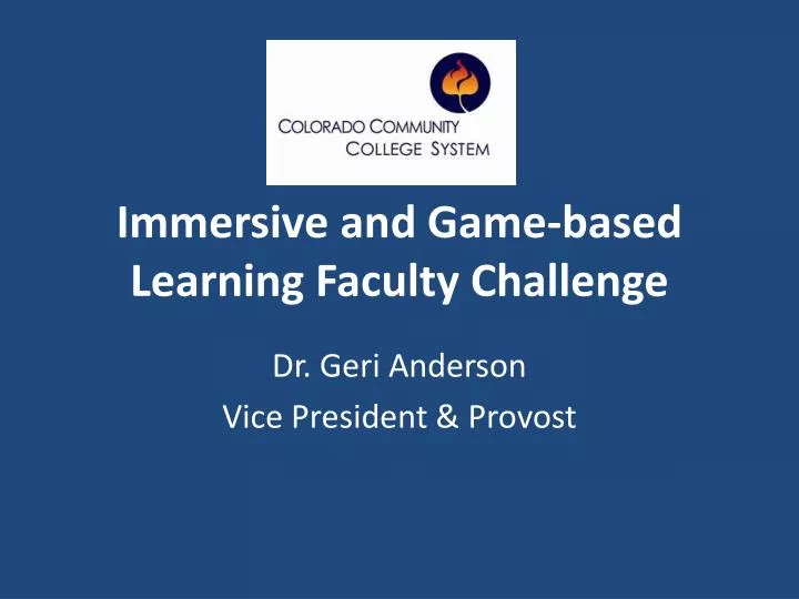 immersive and game based learning faculty challenge