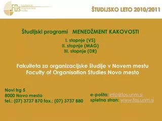tudijsko leto 2010 2011