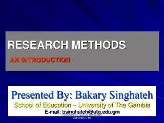 RESEARCH METHODS AN INTRODUCTION