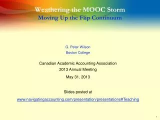 Weathering the MOOC Storm Moving Up the Flip Continuum