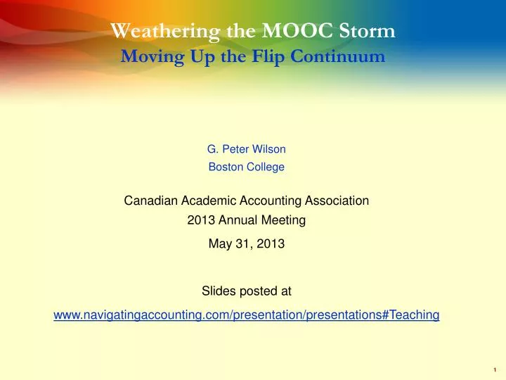 weathering the mooc storm moving up the flip continuum