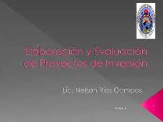 elaboraci n y evaluaci n de proyectos de inversi n