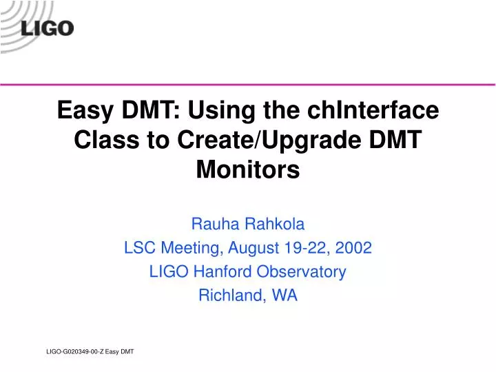 easy dmt using the chinterface class to create upgrade dmt monitors