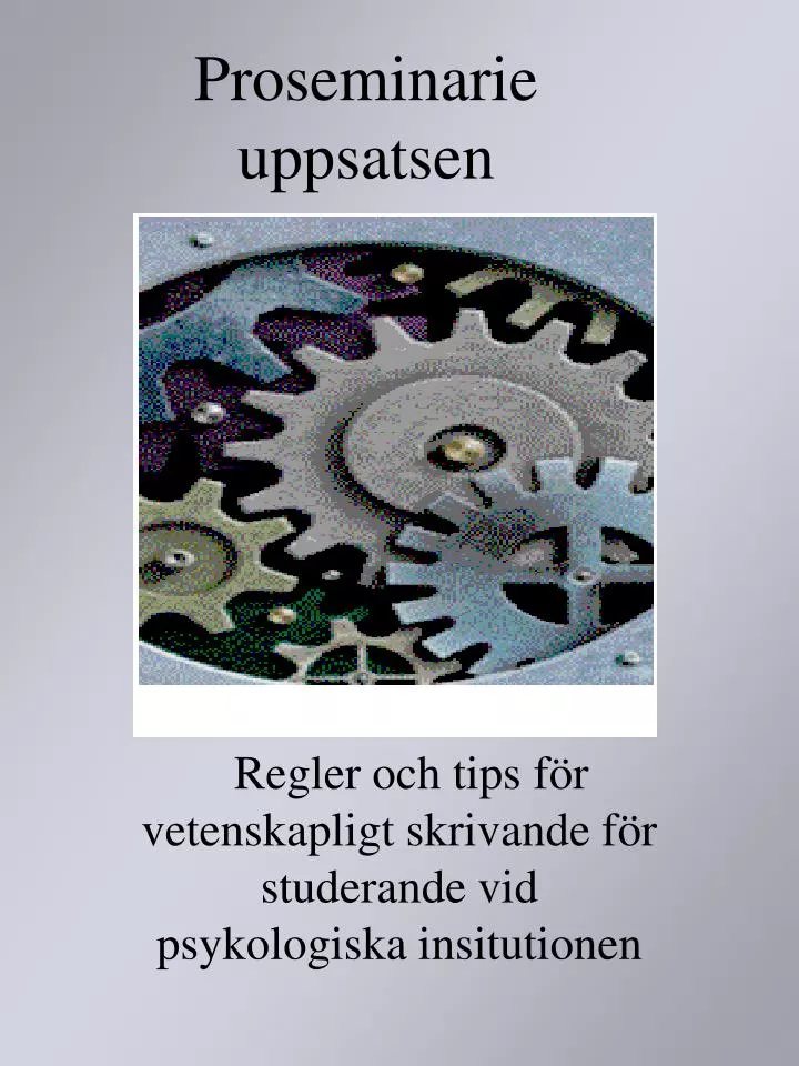 proseminarie uppsatsen