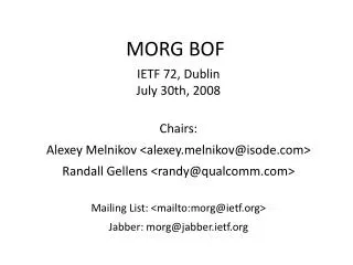 MORG BOF