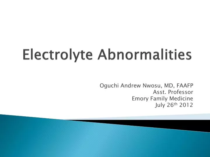 electrolyte abnormalities