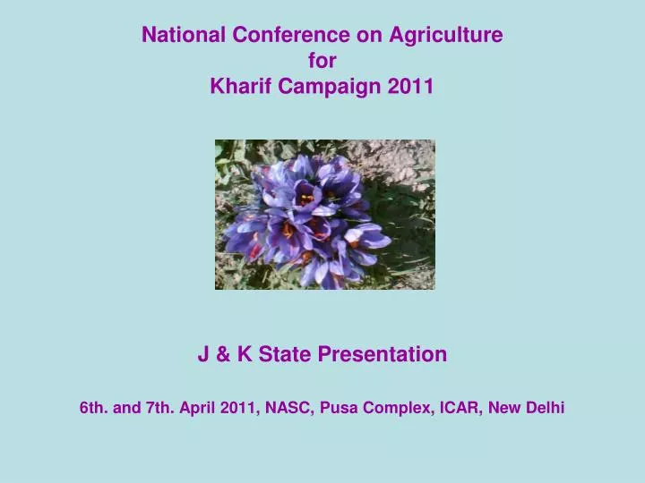 national conference on agriculture for kharif campaign 2011
