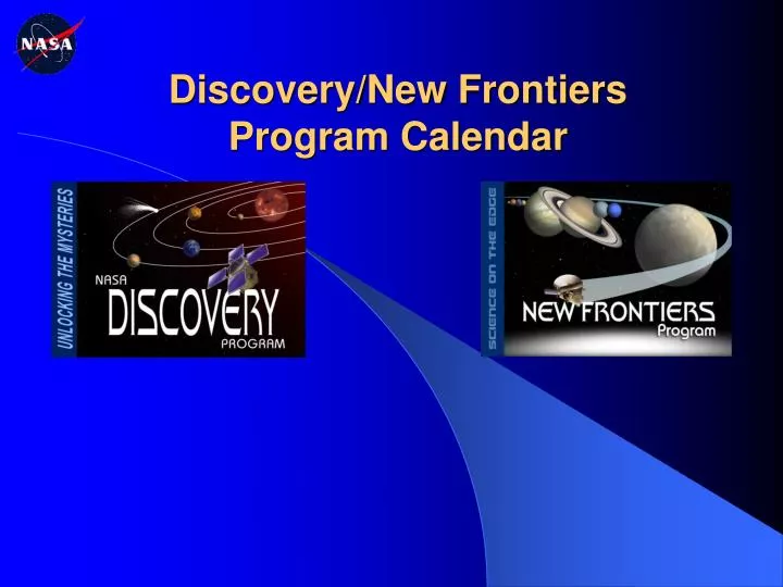discovery new frontiers program calendar