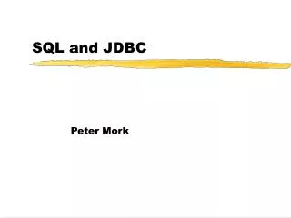 SQL and JDBC
