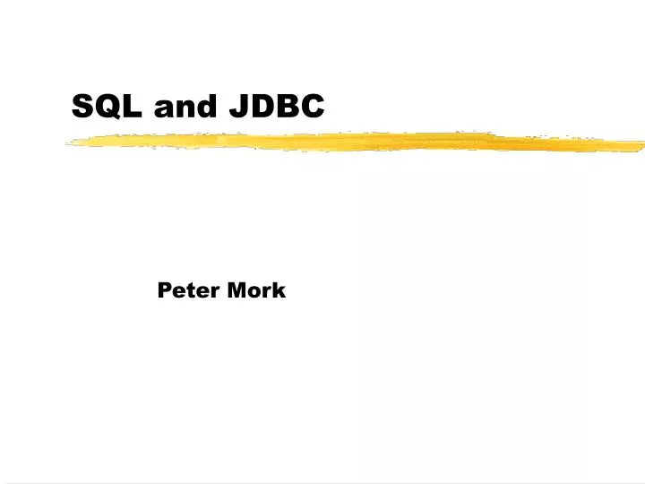 sql and jdbc