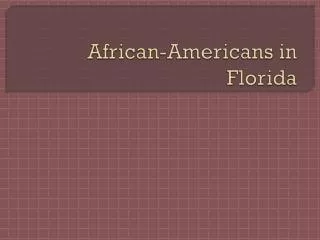 African-Americans in Florida