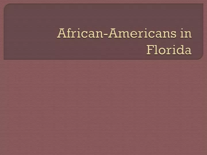 african americans in florida
