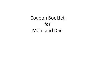 Coupon Booklet for Mom and Dad