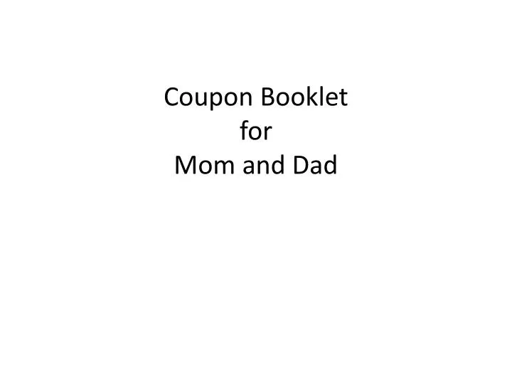 coupon booklet for mom and dad