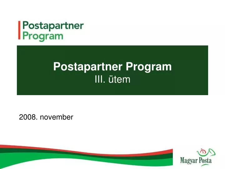 postapartner program iii tem