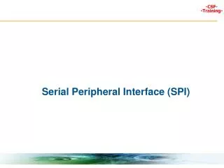 Serial Peripheral Interface (SPI)