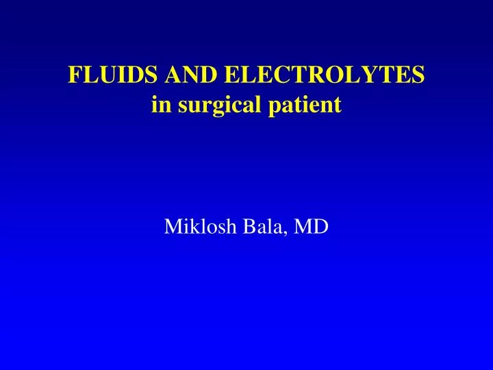 fluids and electrolytes in surgical patient
