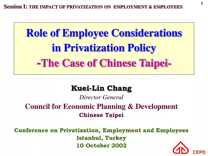 role of employee considerations in privatization policy the case of chinese taipei