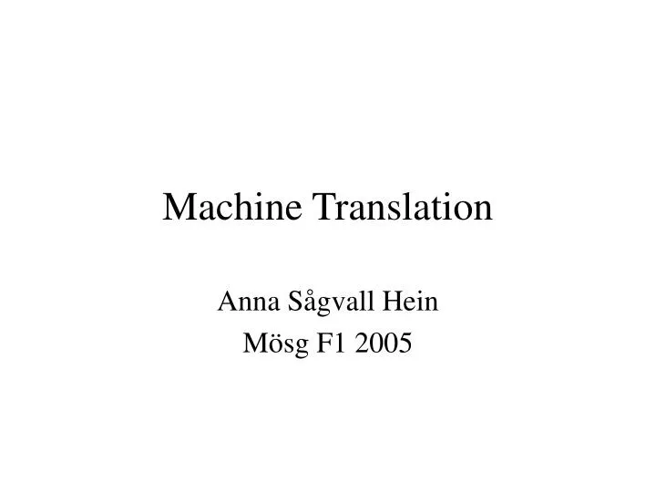 machine translation