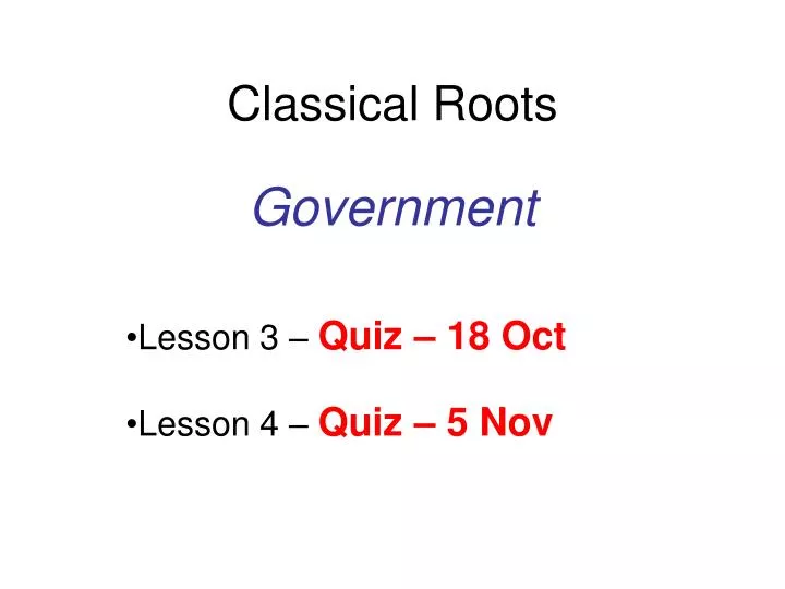 classical roots