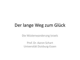 der lange weg zum gl ck