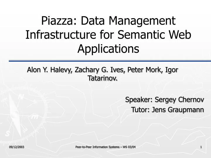 piazza data management infrastructure for semantic web applications