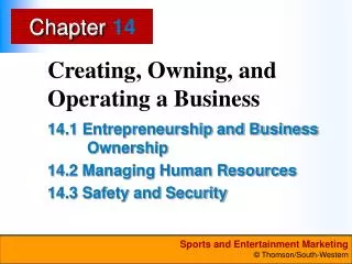 Creating, Owning, and Operating a Business