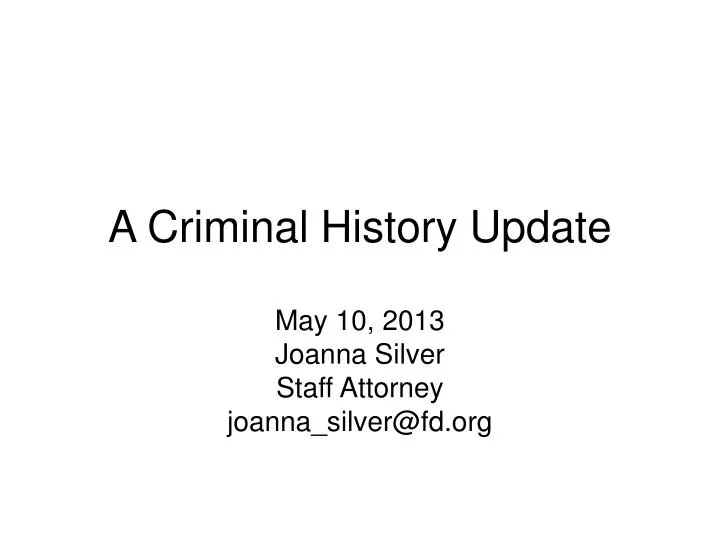 a criminal history update